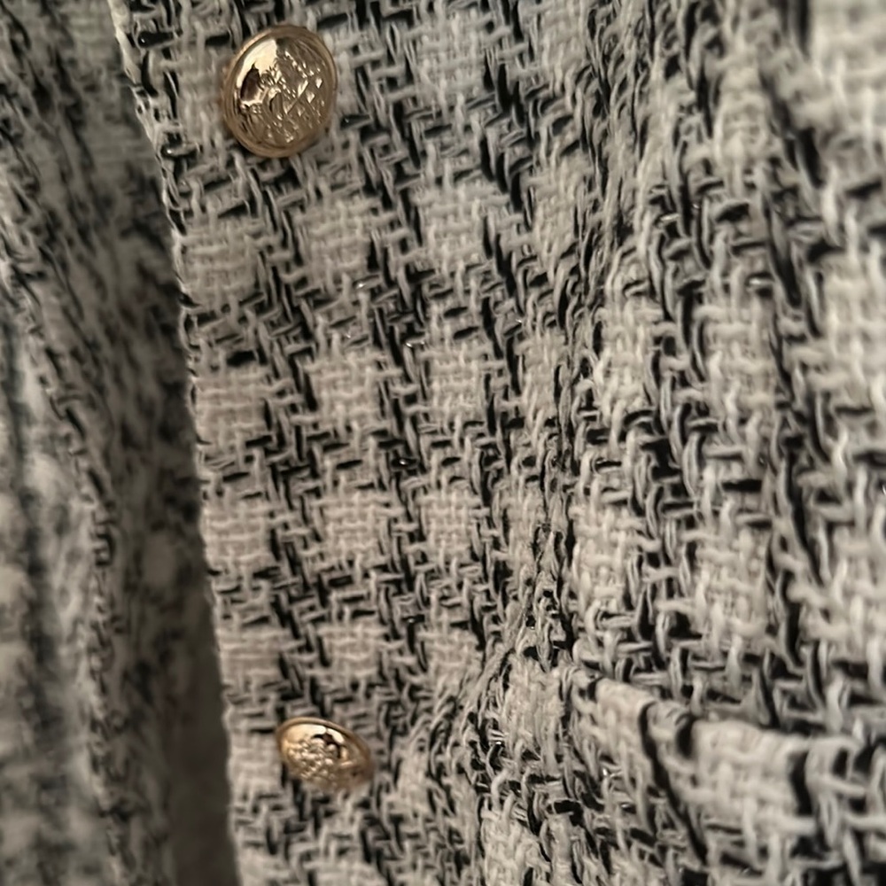 Women's Black and White Houndstooth Jacket